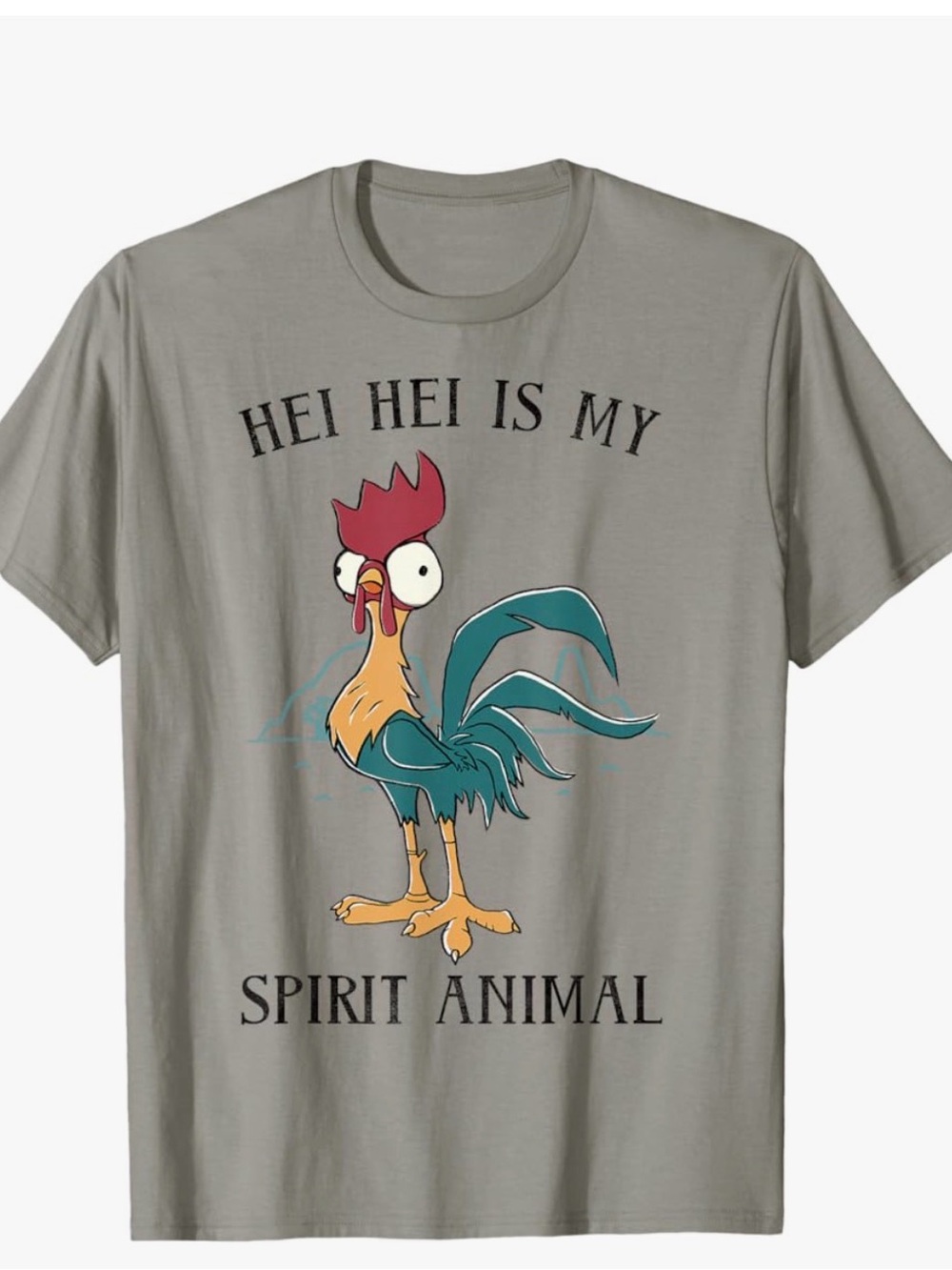 Disney Moana Hei Hei Rooster Tee - grey with Red, Green, Yellow, Cream